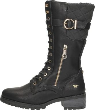 Mustang Veterschoenen Hoog - Dames - Veterlaarzen - Zwart - 37 EU - Schoenen