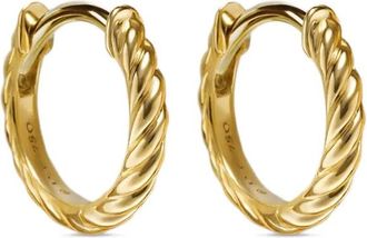 David Yurman Orecchini a cerchio Sculpted Cable Micro in oro giallo 18kt (10,7mm)