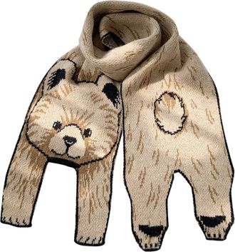 Generic Children Fashion Parent Child Scarf Shawl Animal Print Cute Warm Scarf Toddler Shawls (Beige, One Size)