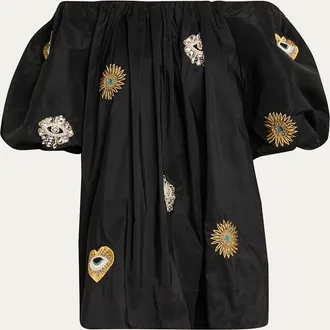 Camilla Amulets and Alchemy Off-Shoulder Puff Mini Dress