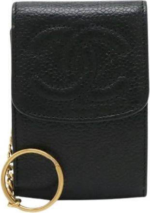 Chanel Pre-owned Vintage Pouch - Dames - Vintage Accessoires - Zwart - ONE Size - Leer - Vintage