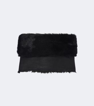 Gucci Top cropped in shearling off-shoulder