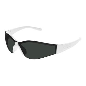 Gucci Sunglasses, unisex, White, ONE SIZE, Sporty Semi Rimless Sunglasses