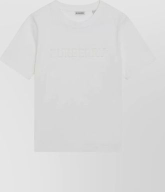 Burberry logo embroidered crew neck short sleeve t shirt