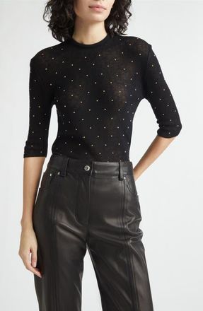 Paco Rabanne Studded Wool Sweater in Black at Nordstrom, Size X-Large