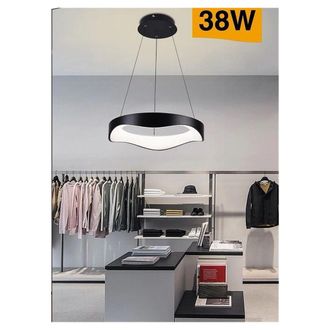 Trade Shop Trade Shop Traesio - Trade Shop - Lampadario A Sospensione Led Onda 38w Ultra Moderna 3 Colorazioni Di Luce A67-3c - Negro