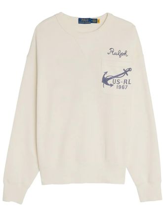 Polo Ralph Lauren Felpa con logo ricamato - Toni neutri
