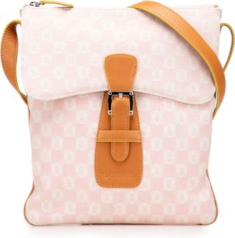 Loewe Pre-owned Womens Canvas Crossbody Anagram - Light Pink Textile - One Size