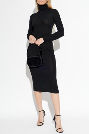 Diesel Turtleneck Dress M-ALINESA, Womens, Black