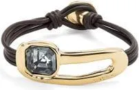 UNOde50 Leather Bracelet with Black Details in Gold at Nordstrom, Size Large