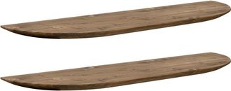 Deco Wood Pack 2 estanterías redondeadas de madera flotantes marrón 60x3,2cm