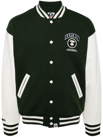 Aape By A Bathing Ape logo baseball jacket - Green