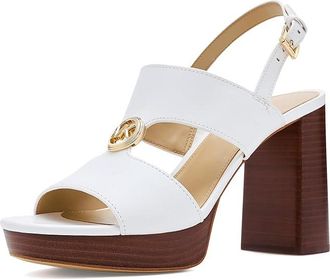 Michael Kors Erin Platform Sandals Womens Dress Sandals Optic White : 9.5 M, Leather