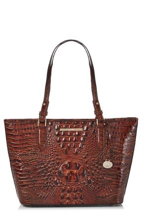Brahmin Medium Asher Croc Embossed Leather Tote in Pecan at Nordstrom