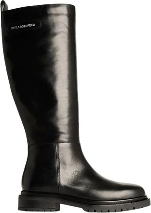 Karl Lagerfeld Binky Hoge Laarzen - Dames - Hoge Laarzen - Zwart - 37 EU - Leer - Schoenen