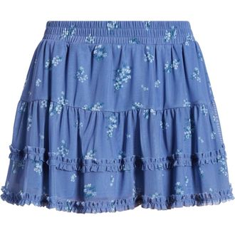 BP. Ditsy Floral Mesh Miniskort in Blue Colony Meadow Clusters at Nordstrom, Size Xx-Small