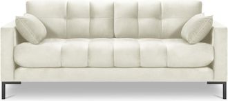 BLOOMINGLOFT 2-Sitzer Designsofa Mamaia Samt - Beine Schwarz