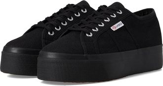 Superga 2790 Platform Athletic Shoes Full Black : EU 35.5 (US Mens 4 - Womens 5.5) Medium, Cotton/Rubber