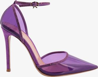 Gianvito Rossi Pvc d&eacute;collet&eacute; with rhinestone profiles - GIANVITO ROSSI - gender_Woman