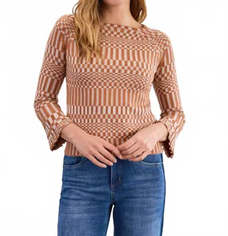 FDJ Long-Sleeve Rib Sweater In Bronze/cr&egrave;me