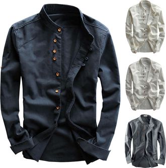 Generic Mens Shirt Jacket Long Sleeve, Shirt For Men Regular Fit Fashion Regular Fit Soild Color Jackets Comfortable Long Sleeve Outwear Classic Lightweight B