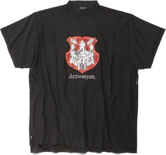 Balenciaga Antwerpen Inside-out T-shirt Oversized Black 787358TQVP71083