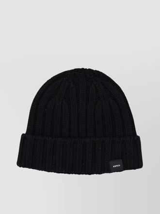 Aspesi ribbed knit beanie turn-up brim