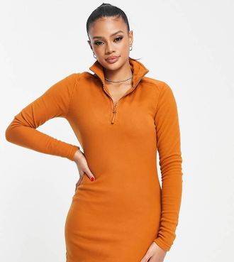 The North Face In esclusiva per ASOS - The North Face - Glacier - Vestito in pile marrone con zip corta e logo sul collo