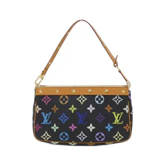Louis Vuitton Black Multi-Color Coated Canvas Pochette Pouch (Pre-Owned)