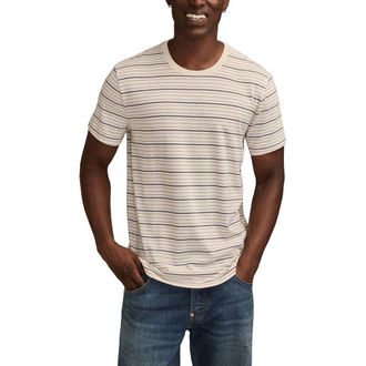 Lucky Brand Stripe Crewneck T-Shirt in White at Nordstrom, Size Xx-Large
