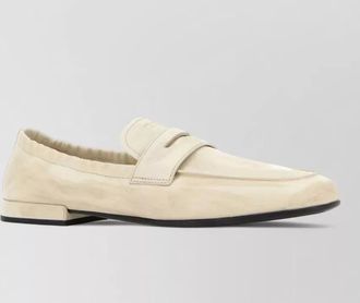 Prada leather loafers round toe design