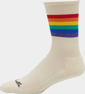 Pantherella Mens Rainbow Stripe Cushion Sole Athletic Socks