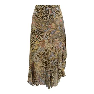 Etro Etro, Midi Skirts, female, Multicolor, Size: XS Peau dAnge Silk Midi Wrap Skirt
