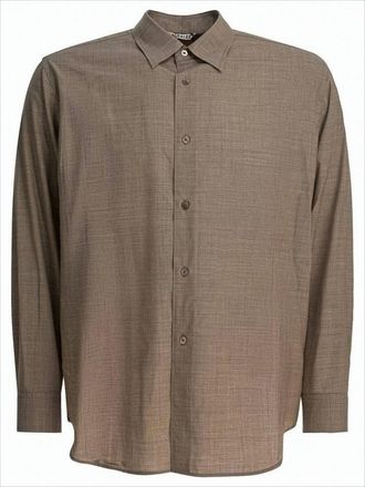 Auralee Relaxed Fit Wool Long-Sleeve Shirt