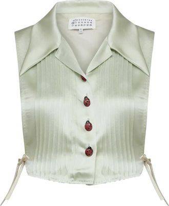 Maison Margiela Gilet con colletto polo - Verde