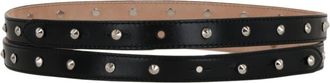 Alexander McQueen Studded Double Wrap Leather Belt in Black at Nordstrom Rack, Size 70