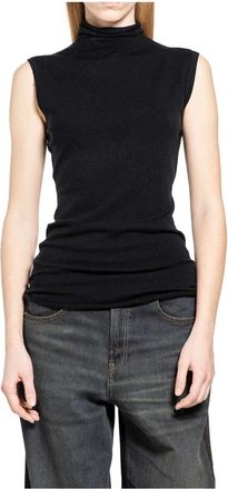 6397 Sleeveless Tops, female, Black, S, Roll Neck Tank