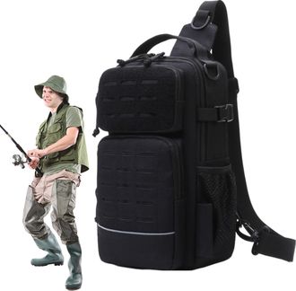 Generic Fly Fishing Sling Bag | with Water Bottle Holder Tackle Storage - Lightweight Sling Bag | for Travel Men Camping Hiking Outdoor Gym Sports Adventure