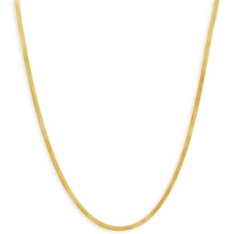 Pompeii3 14k Yellow Gold 3.2MM Herringbone Necklace Womens 18 Chain