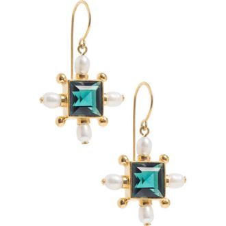 Freya Rose Green Quartz Cross Earrings at Nordstrom