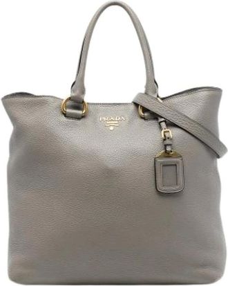 Prada Pre-owned Tote Bags, female, Gray, Size: ONE SIZE Pre-owned Satchel