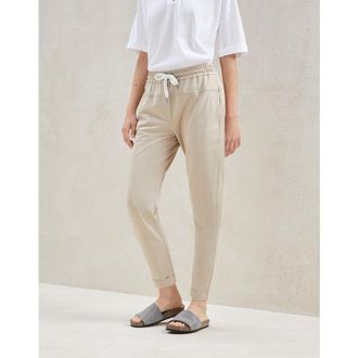Brunello Cucinelli Almond Tailored Drawstring Trousers, Size XXL