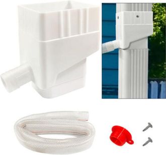 OEM Colector De Agua De Lluvia, Kit Profesional De Desviaci&oacute;n De Agua De Lluvia Resistente A Los Rayos Uv Para C&eacute;spedes Exteriores, Blanco