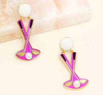 Mignonne Gavigan Womens Golf Putting Drop Earrings In Purple