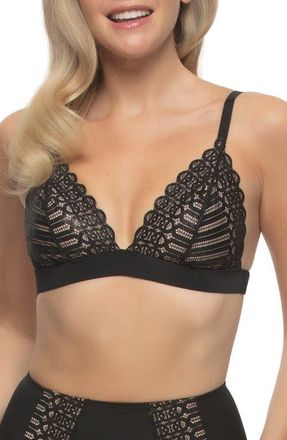 Felina Siren Shimmer Lace Bralette in Black Shimmer at Nordstrom, Size Medium