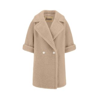 Herno Double-Breasted Short-Sleeve Coat - female - Herno - Double-Breasted Coats - Beige - 2XL - Coats