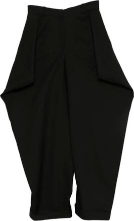 Viktor & Rolf Pantaloni in lana con pieghe - Nero