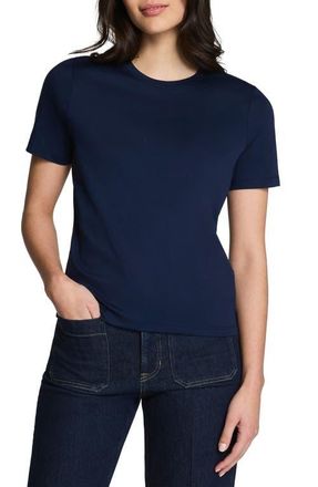 Spanx Crewneck Cotton T-Shirt in Timeless Navy at Nordstrom, Size X-Small