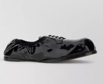 Moschino leather lace-up ballerina shoes