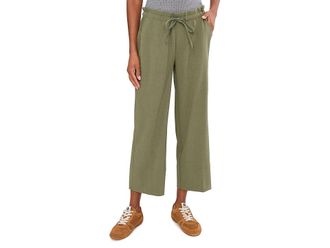 Liverpool L.A. Mid-Rise Pull-On Tie Waist Wide Leg Ankle Pant 26 Womens Clothing Martini Olive : SM 26, Denim/Polyester/Rayon